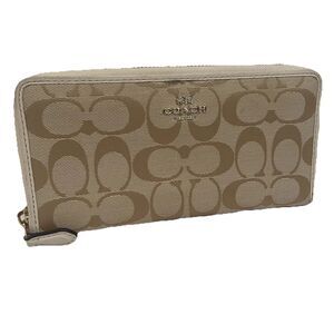 Coach Women’s Full Zip Wallet Beige Gold